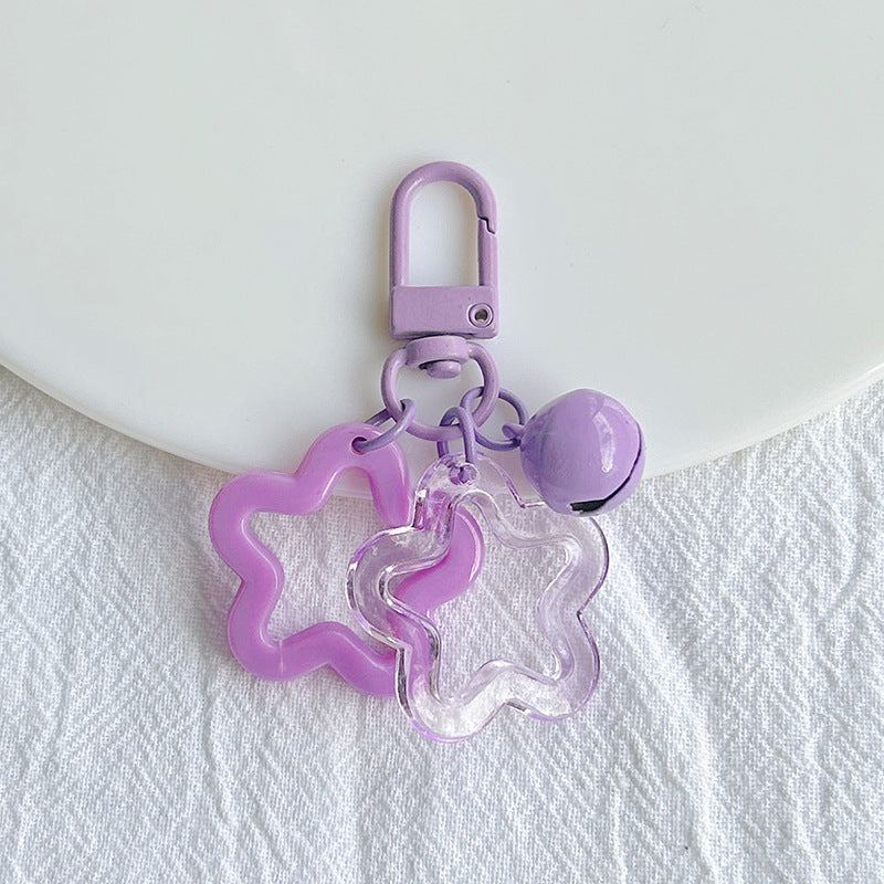 Wholesale Acrylic hollow five-pointed star keychain accessories